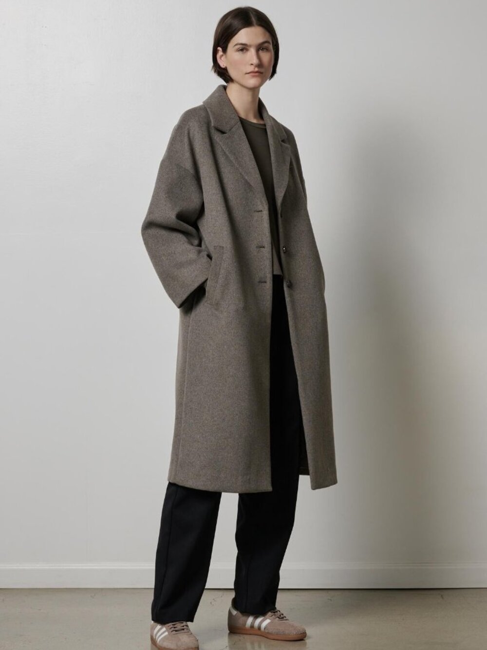 $378 Velvet Graham & Spencer Tan Huntington Oversized Wool Coat Size M